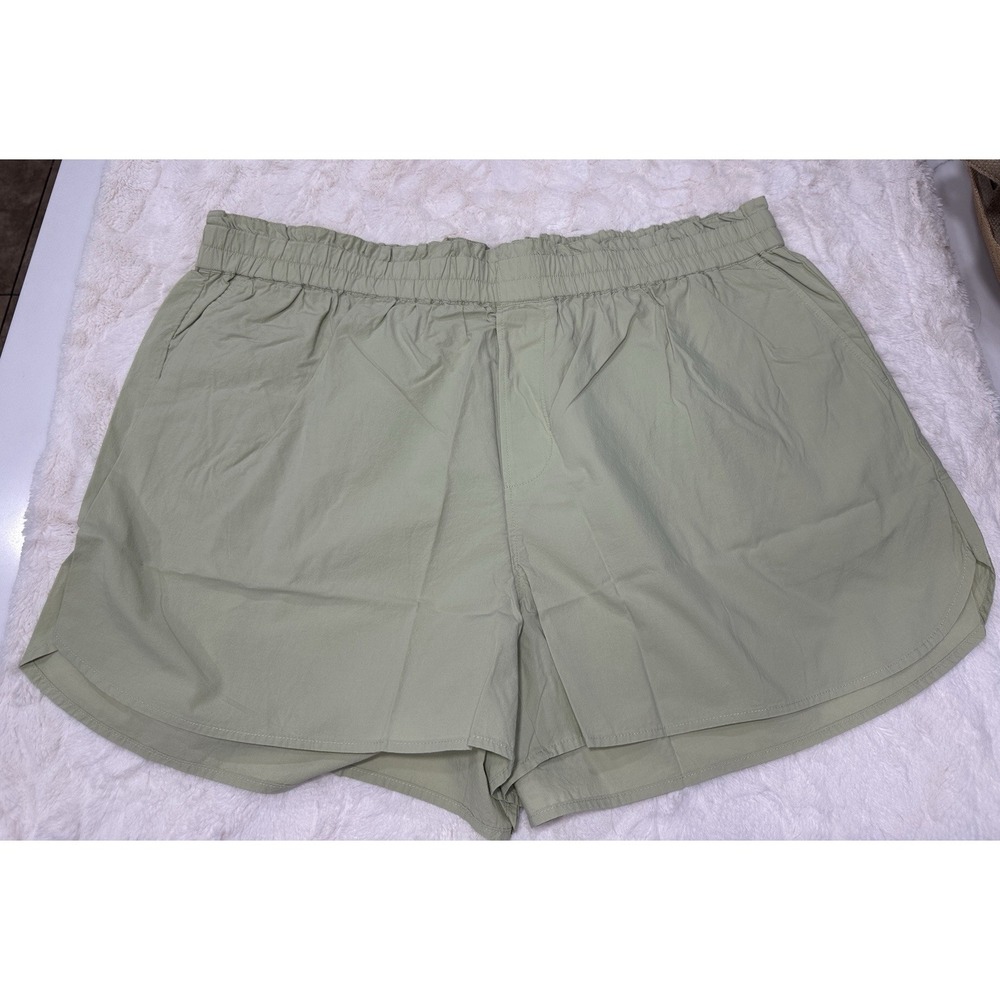 Madewell Shorts Signature Poplin Pull-On Shorts (Plus Size) 2XL Sage Green